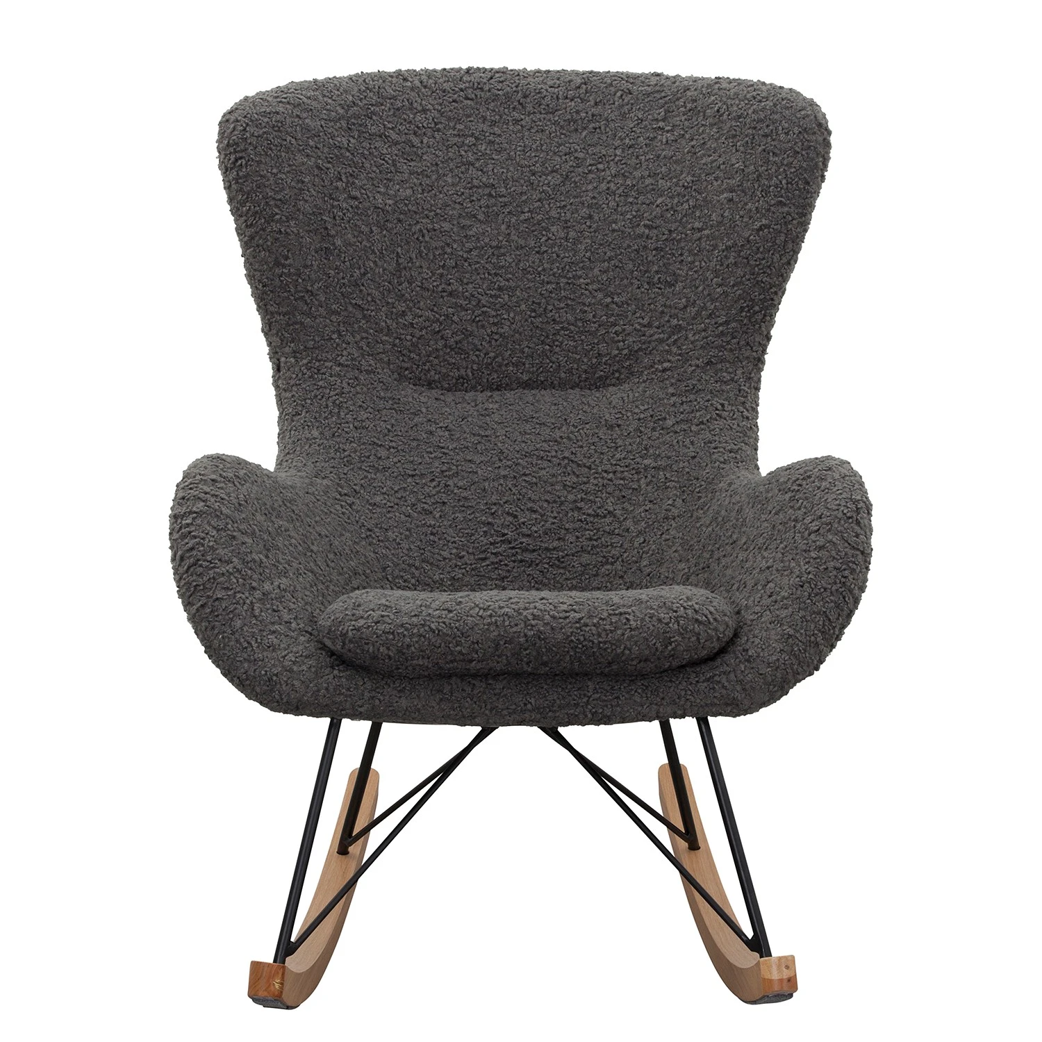 Naturoo Schaukelstuhl Narbonne - Teddyfell - Grau 4 Naturoo Schaukelstuhl Narbonne - Teddyfell - Grau – Bild 4