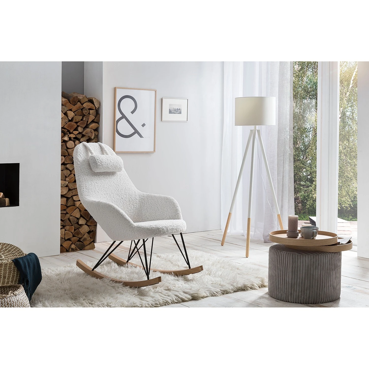 Naturoo Schaukelstuhl Newman - Teddyfell - Weiß 2 Naturoo Schaukelstuhl Newman - Teddyfell - Weiß – Bild 2