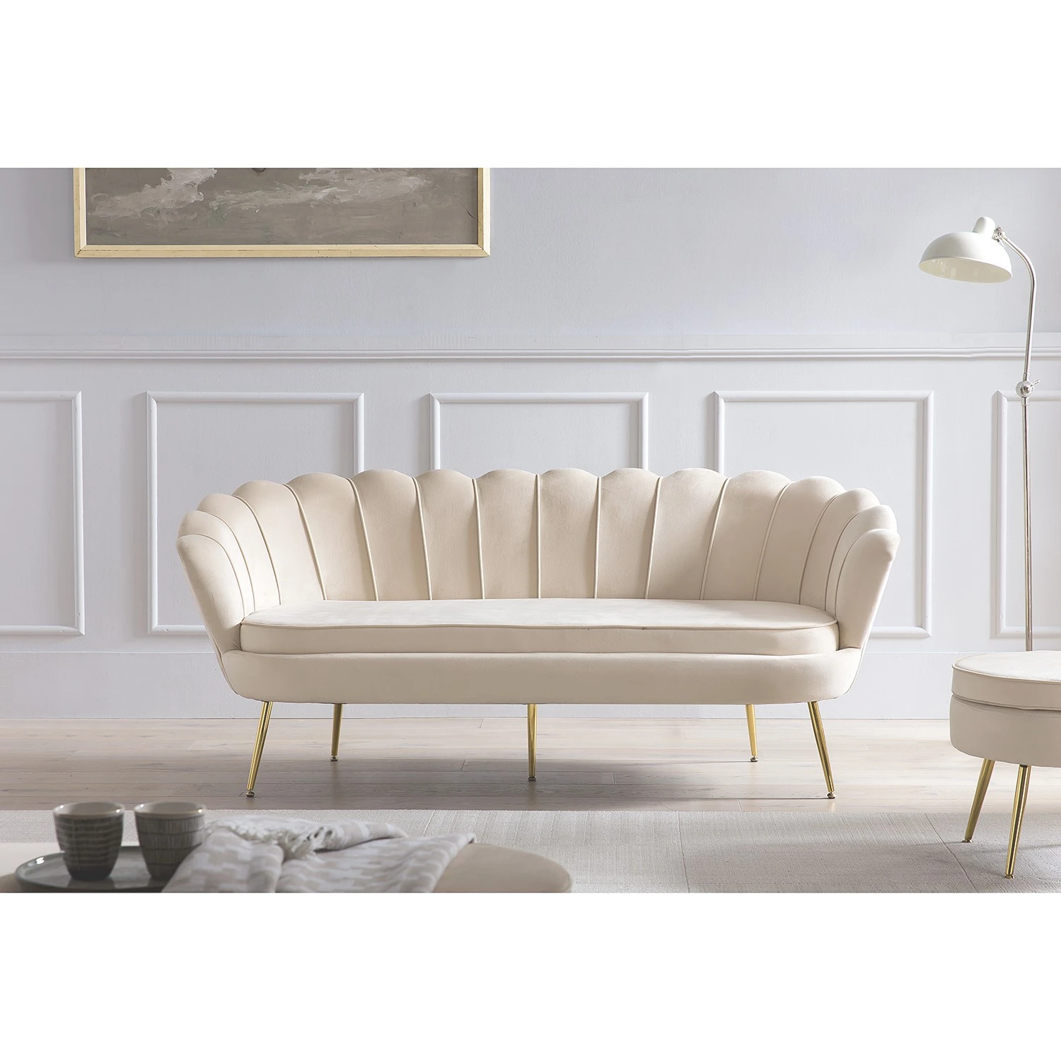 Norrwood Sofa Ralemo (3-Sitzer) - Samt - Creme 3 Norrwood Sofa Ralemo (3-Sitzer) - Samt - Creme – Bild 3