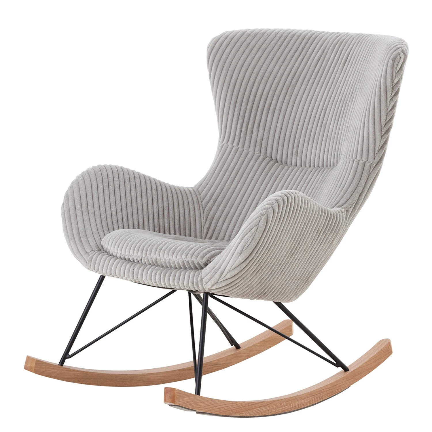 Naturoo Schaukelstuhl Shirali - Cord - Grau 1 Naturoo Schaukelstuhl Shirali - Cord - Grau