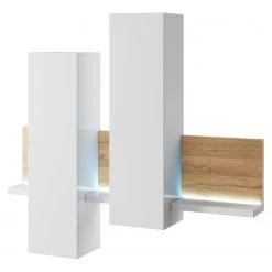 Loftscape Hängeschrank Littor - Inkl. Beleuchtung - Weiß / Eiche Grandson Dekor