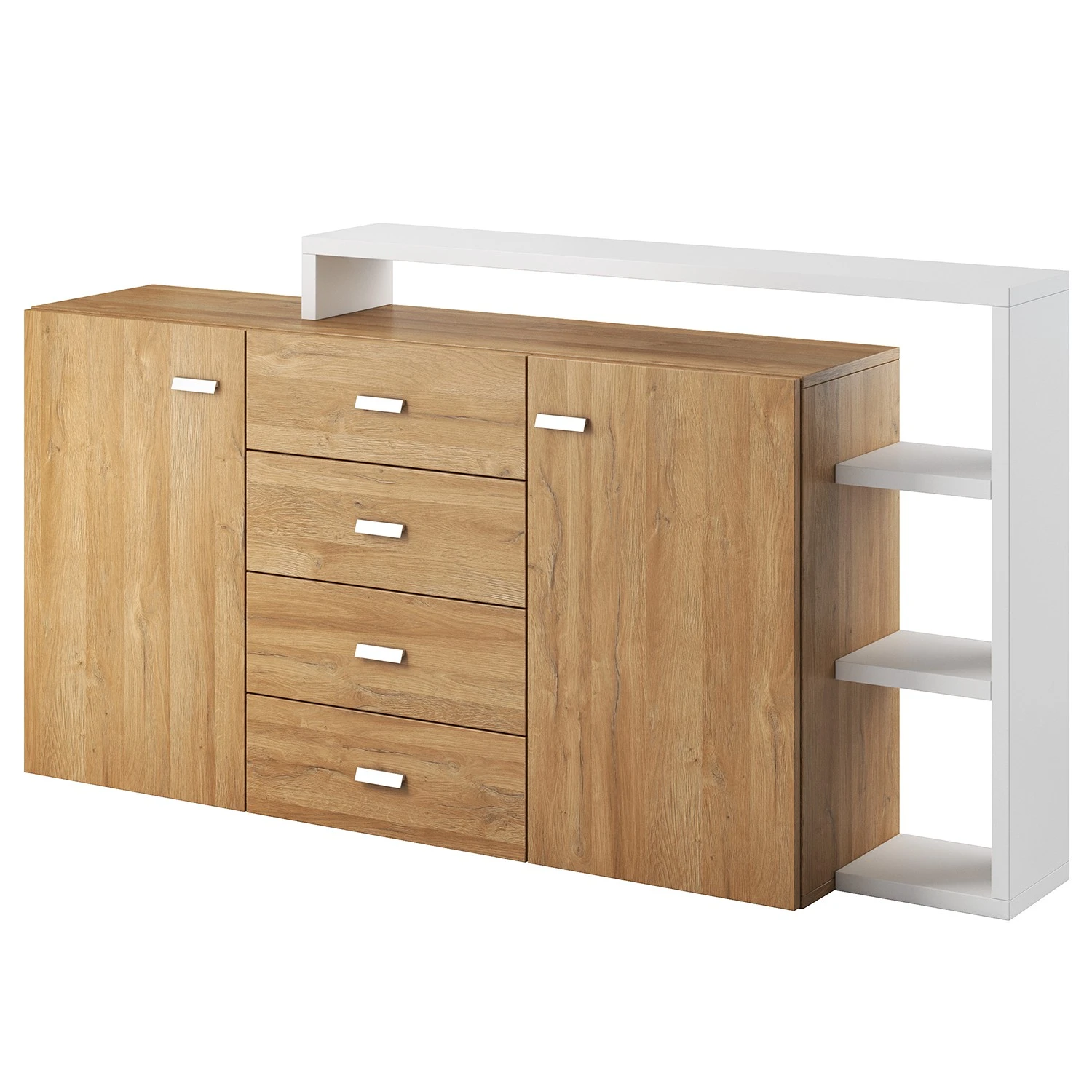 Loftscape Sideboard Littor - Weiß / Eiche Grandson Dekor 1 Loftscape Sideboard Littor - Weiß / Eiche Grandson Dekor