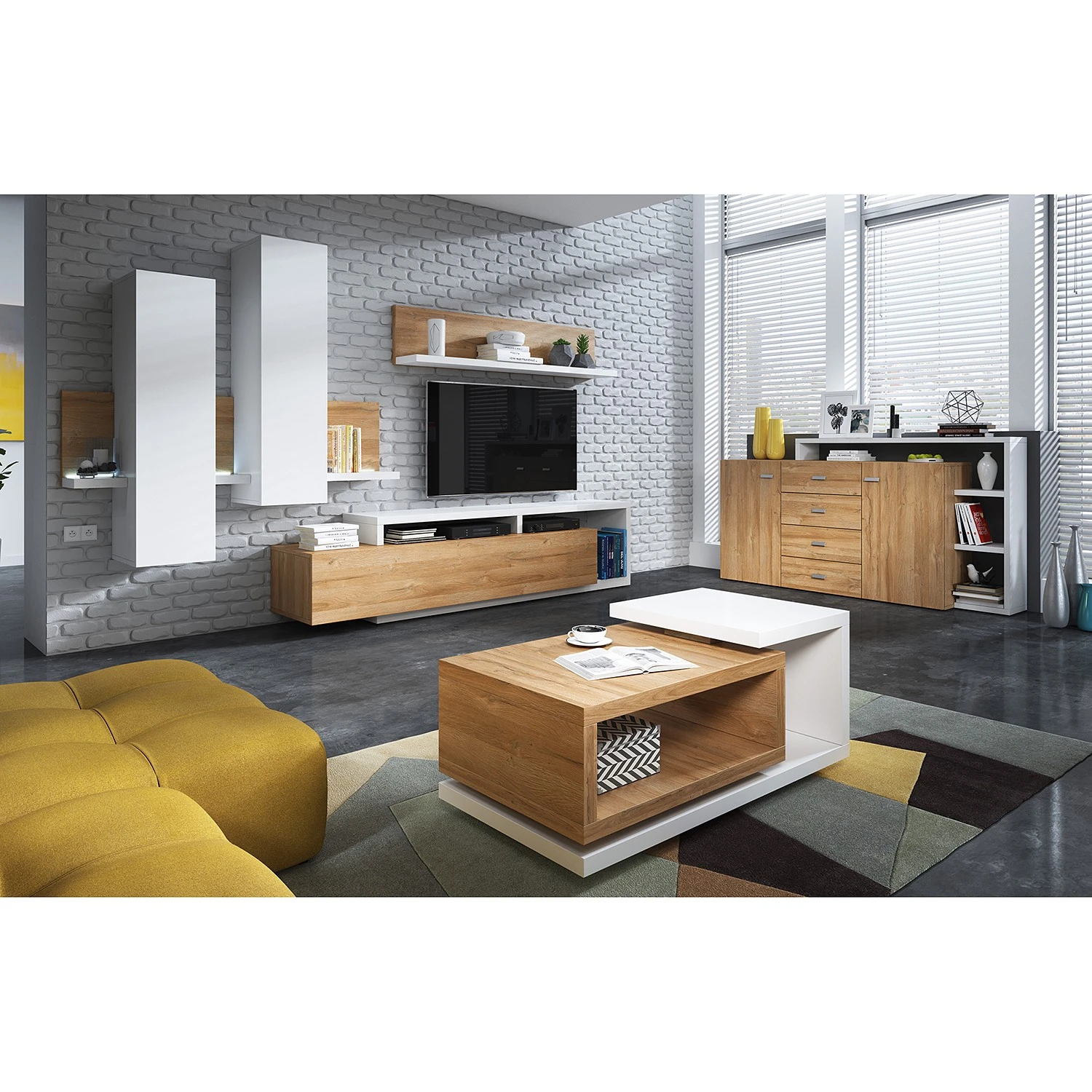 Loftscape Sideboard Littor - Weiß / Eiche Grandson Dekor 2 Loftscape Sideboard Littor - Weiß / Eiche Grandson Dekor – Bild 2