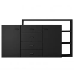Loftscape Sideboard Littor - Schwarz 9 Loftscape Sideboard Littor - Schwarz -Wohnzimmermöbel boutique en ligne 1000339746 220311 040 DETAILS P000000001000339746