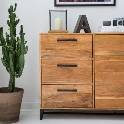 Ars manufacti Sideboard Woodson II - Akazie massiv / Metall - Akazie Hellbraun -Wohnzimmermöbel boutique en ligne 1000339802 220311 072 DETAILS P000000001000339802