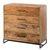 Ars manufacti Kommode Woodson - Akazie massiv / Metall - Akazie Hellbraun