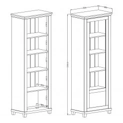 Ridgevalley Standvitrine Emmanuela - Dunkelgrün - Türanschlag links -Wohnzimmermöbel boutique en ligne 1000339984 220317 500 SKETCH DETAILS P000000001000339984 sketch