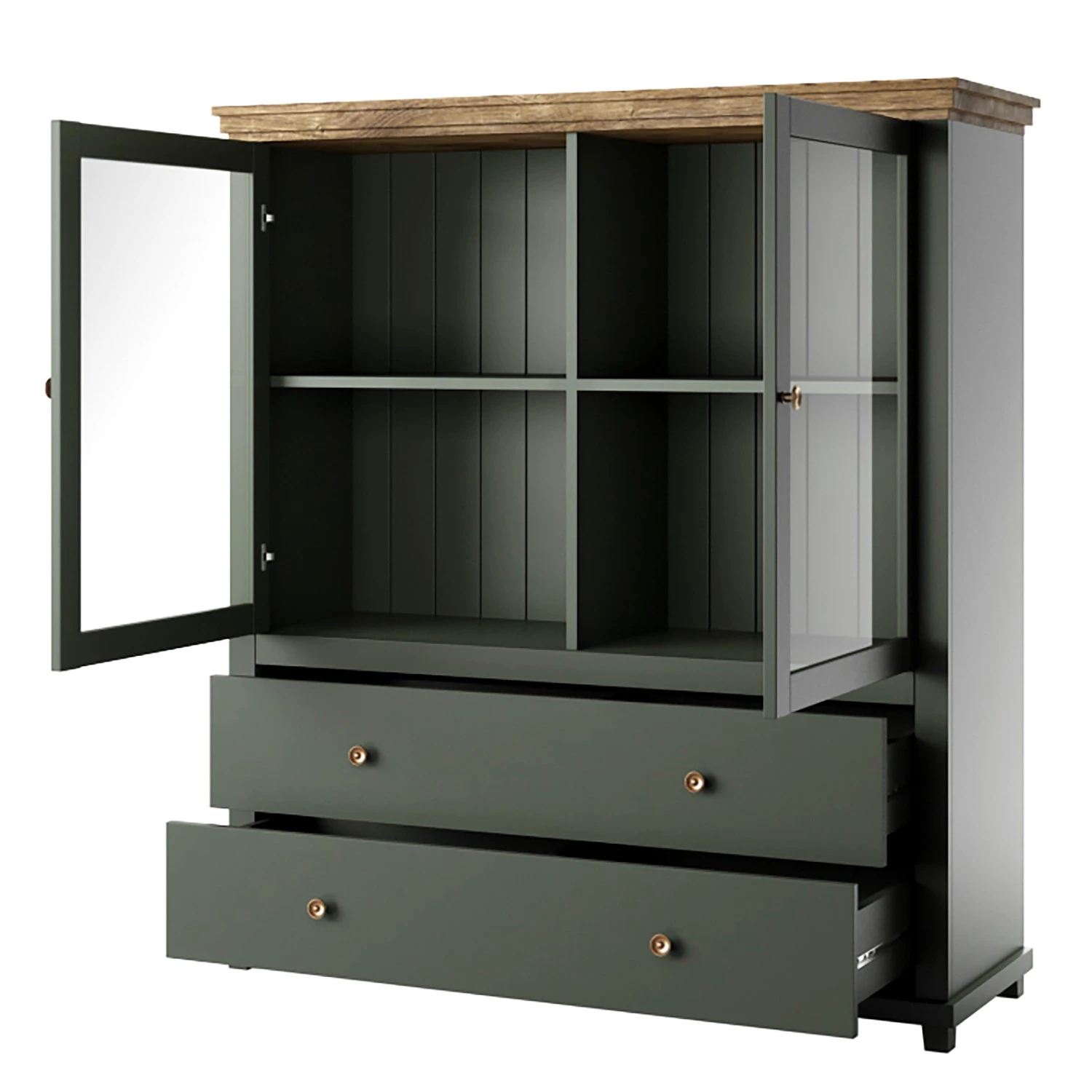 Ridgevalley Highboard Emmanuela - Dunkelgrün 3 Ridgevalley Highboard Emmanuela - Dunkelgrün – Bild 3