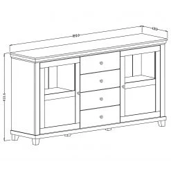 Ridgevalley Sideboard Emmanuela I - Kiefer Weiß Dekor 10 Ridgevalley Sideboard Emmanuela I - Kiefer Weiß Dekor -Wohnzimmermöbel boutique en ligne 1000339993 220317 500 SKETCH DETAILS P000000001000339993 sketch