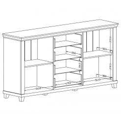 Ridgevalley Sideboard Emmanuela I - Kiefer Weiß Dekor 11 Ridgevalley Sideboard Emmanuela I - Kiefer Weiß Dekor -Wohnzimmermöbel boutique en ligne 1000339993 220317 501 SKETCH DETAILS P000000001000339993 sketch