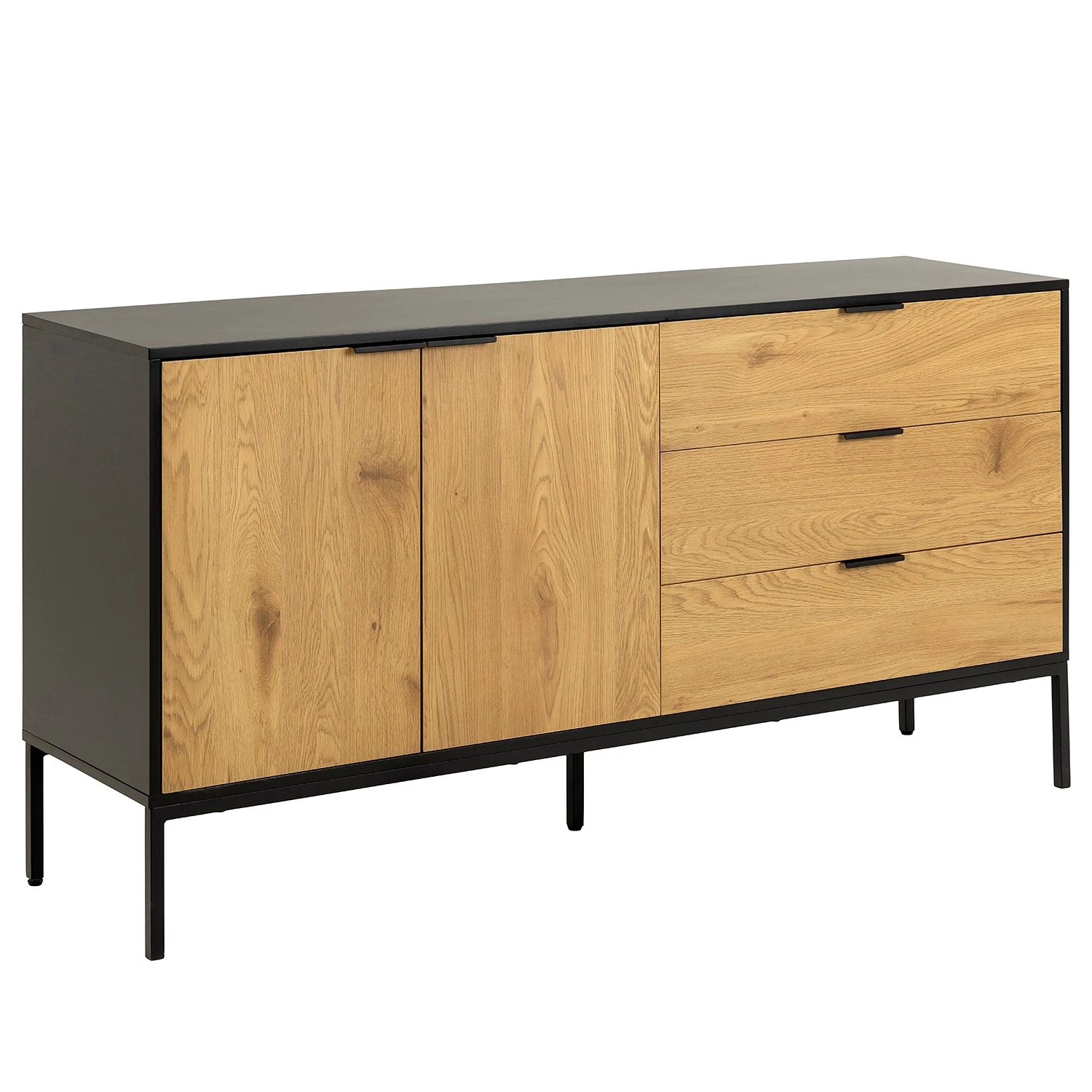 Red Living Sideboard Coogee III - Eiche Dekor / Schwarz 1 Red Living Sideboard Coogee III - Eiche Dekor / Schwarz