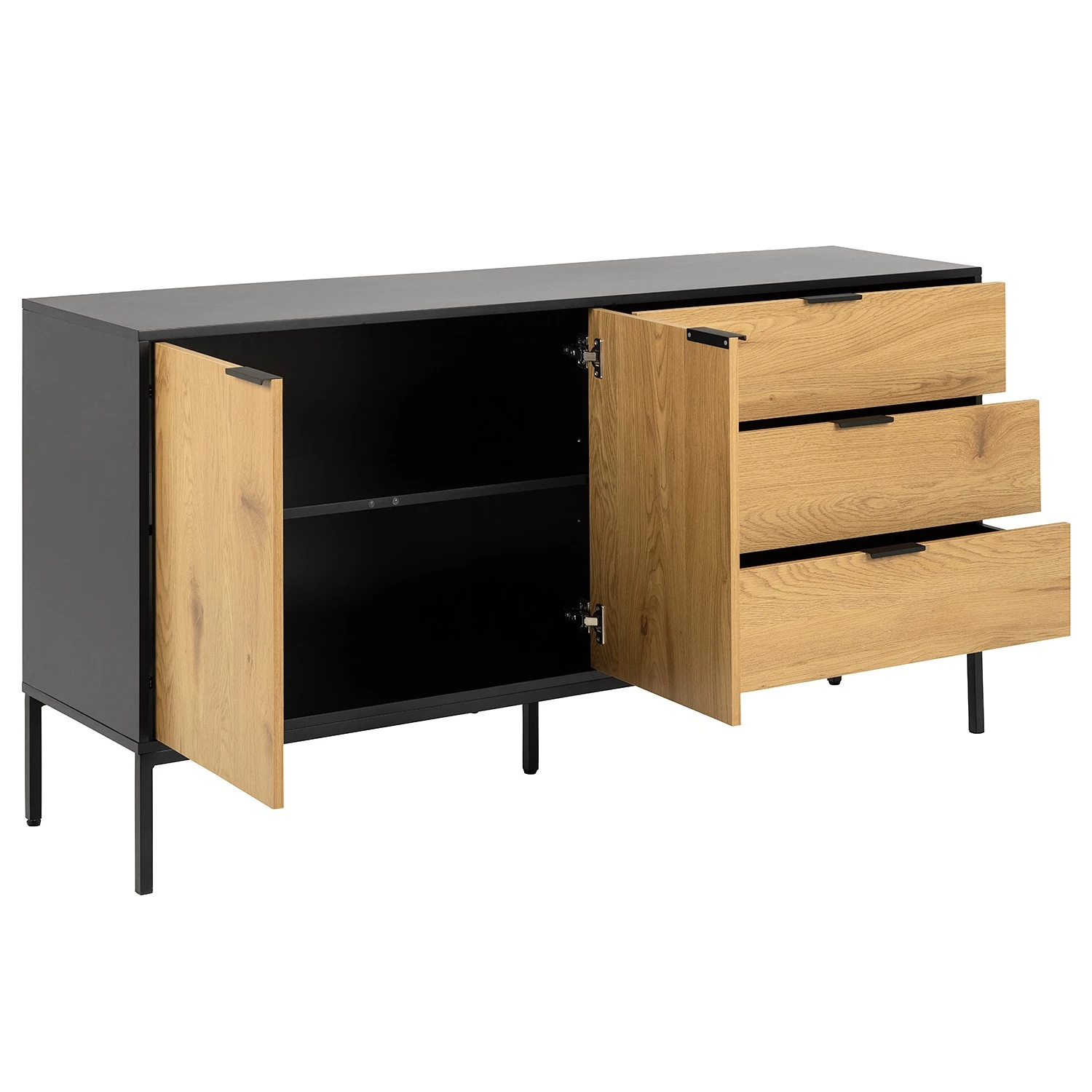 Red Living Sideboard Coogee III - Eiche Dekor / Schwarz 3 Red Living Sideboard Coogee III - Eiche Dekor / Schwarz – Bild 3