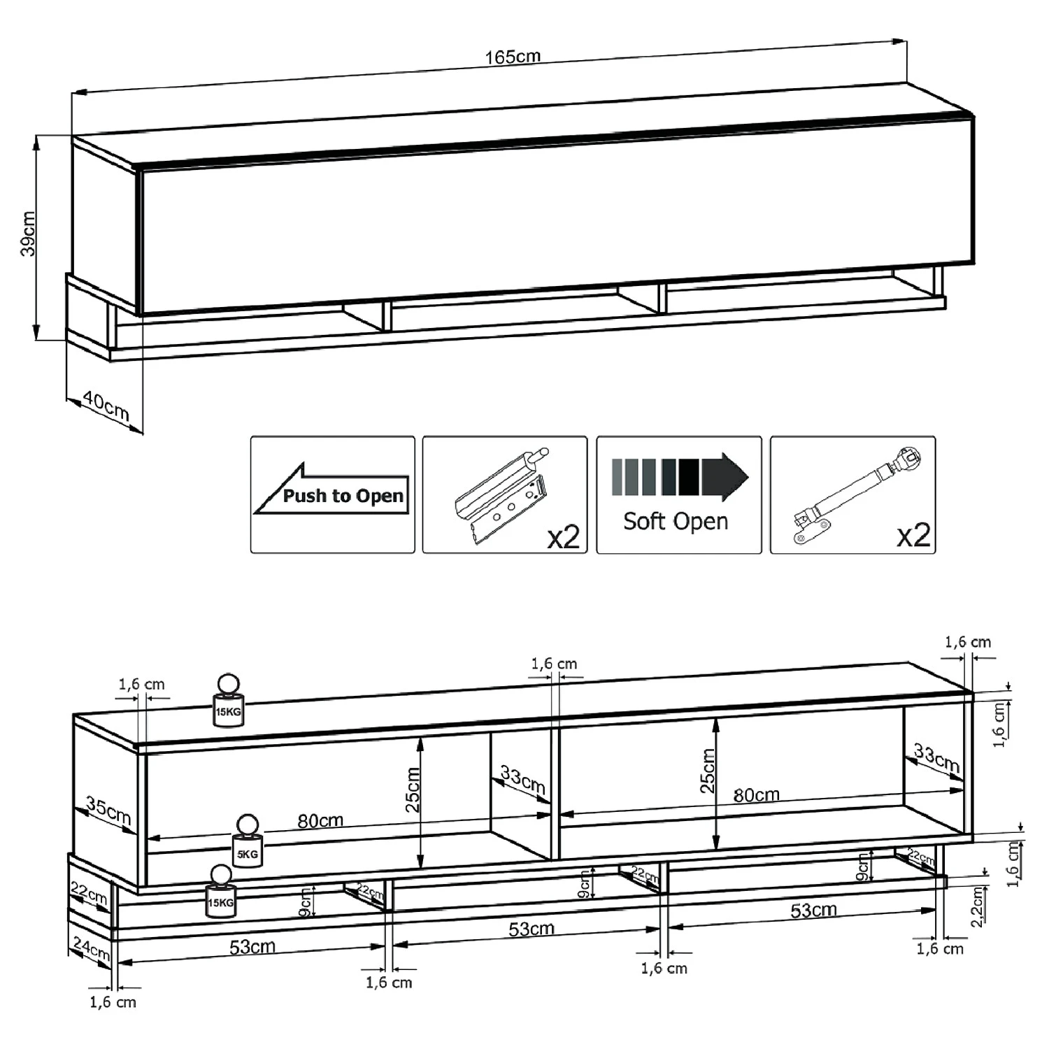 Fredriks TV-Wand Bylas (4-teilig) - Hochglanz Schwarz 7 Fredriks TV-Wand Bylas (4-teilig) - Hochglanz Schwarz – Bild 7