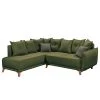 Mørteens Ecksofa Rutherford II - Webstoff Denga / Microfaser Laci: Antikgrün / Grün - Ottomane beidseitig montierbar