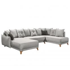 Mørteens Wohnlandschaft Rutherford - Webstoff Denga / Microfaser Laci: Silber / Anthrazit - Ottomane beidseitig montierbar -Wohnzimmermöbel boutique en ligne 1000340484 220513 040 DETAILS P000000001000340484