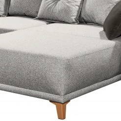 Mørteens Wohnlandschaft Rutherford - Webstoff Denga / Microfaser Laci: Silber / Anthrazit - Ottomane beidseitig montierbar -Wohnzimmermöbel boutique en ligne 1000340484 220513 120 DETAILS P000000001000340484