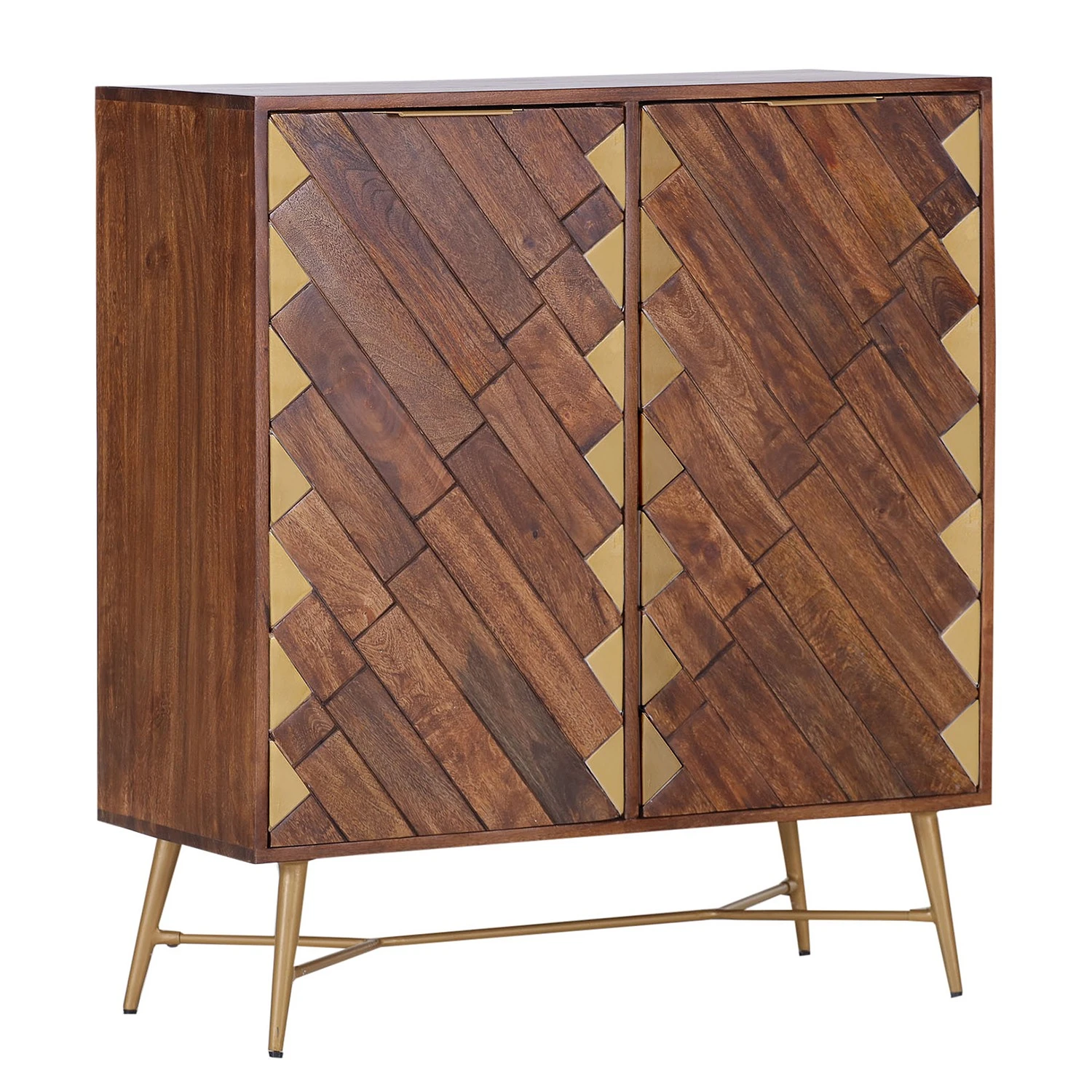 Red Living Kommode Nook - Mango massiv / Metall - Mango / Gold 1 Red Living Kommode Nook - Mango massiv / Metall - Mango / Gold