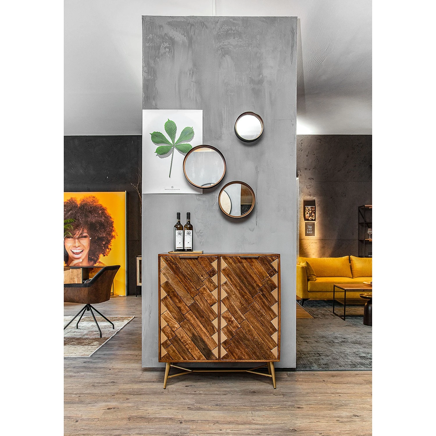 Red Living Kommode Nook - Mango massiv / Metall - Mango / Gold 3 Red Living Kommode Nook - Mango massiv / Metall - Mango / Gold – Bild 3