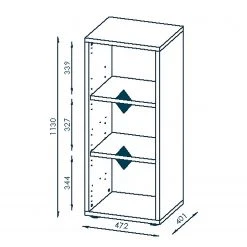 Maja Möbel Aktenregal Homebase - Esche Schwarz Dekor - Höhe: 113 cm -Wohnzimmermöbel boutique en ligne 1000341977 220325 500 SKETCH DETAILS P000000001000341977 sketch