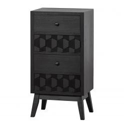 Red Living Beistelltisch Tyrone - Pinie Schwarz - Höhe: 79 cm