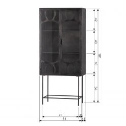 Red Living Vitrinenschrank Rustique - Metall - Antik Schwarz -Wohnzimmermöbel boutique en ligne 1000342085 220401 500 SKETCH DETAILS P000000001000342085 sketch