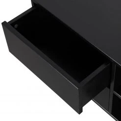 Loftscape TV-Lowboard Rozzano - Kiefer massiv - Kiefer Schwarz - Schublade links -Wohnzimmermöbel boutique en ligne 1000342103 220401 060 DETAILS P000000001000342103