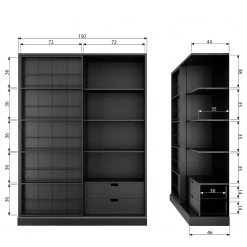 Red Living Schrank Vogue - Kiefer massiv - Kiefer Schwarz -Wohnzimmermöbel boutique en ligne 1000342109 220401 500 SKETCH DETAILS P000000001000342109 sketch