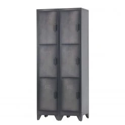 Red Living Schrank Wright (2er-Set) - Metall - Schwarz