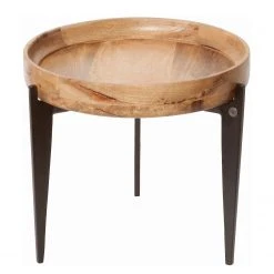 Tom Tailor Beistelltisch Richland II - Mango massiv / Aluminium - Mango / Schwarz