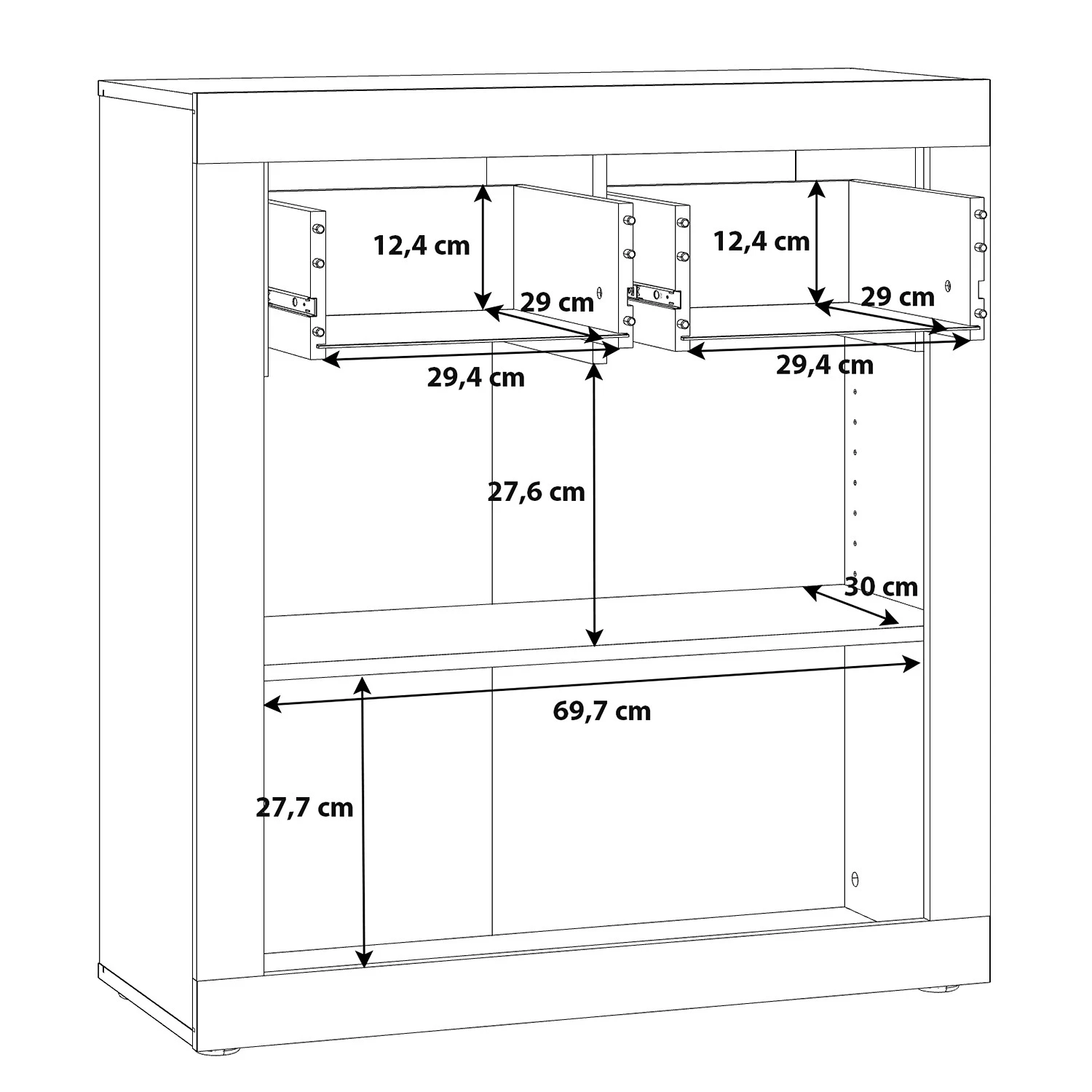 Loftscape Kommode Ballito - Weiß / Walnuss Dekor 9 Loftscape Kommode Ballito - Weiß / Walnuss Dekor – Bild 9