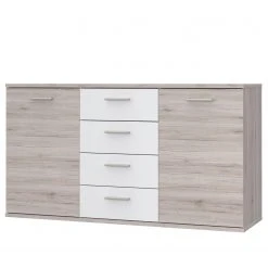 Loftscape Sideboard Piemont II - Weiß / Sandeiche Dekor