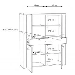 Loftscape Highboard Parksville I - Eiche Sonoma Dekor 15 Loftscape Highboard Parksville I - Eiche Sonoma Dekor -Wohnzimmermöbel boutique en ligne 1000342470 220404 501 SKETCH DETAILS P000000001000342470 sketch