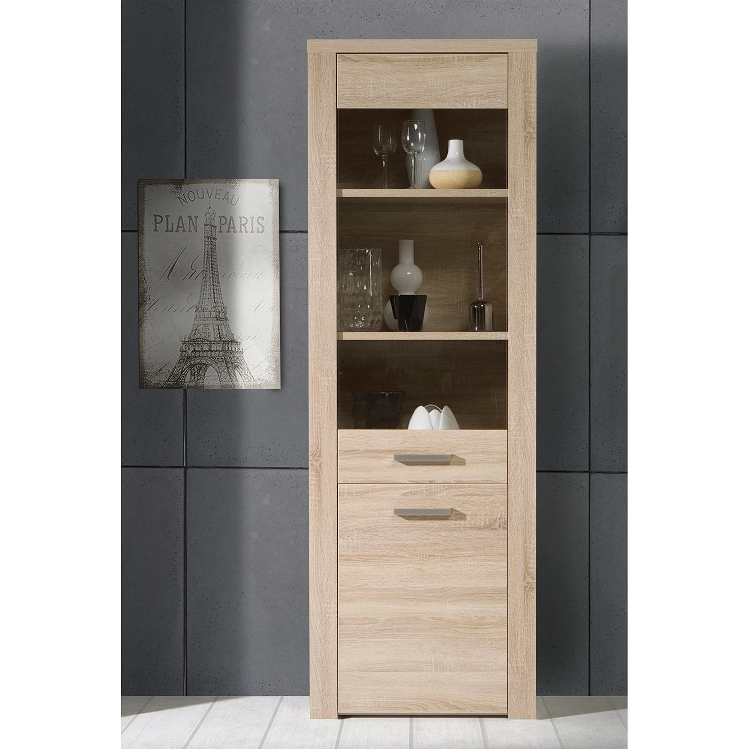 Loftscape Standvitrine Parksville - Eiche Sonoma Dekor 3 Loftscape Standvitrine Parksville - Eiche Sonoma Dekor – Bild 3