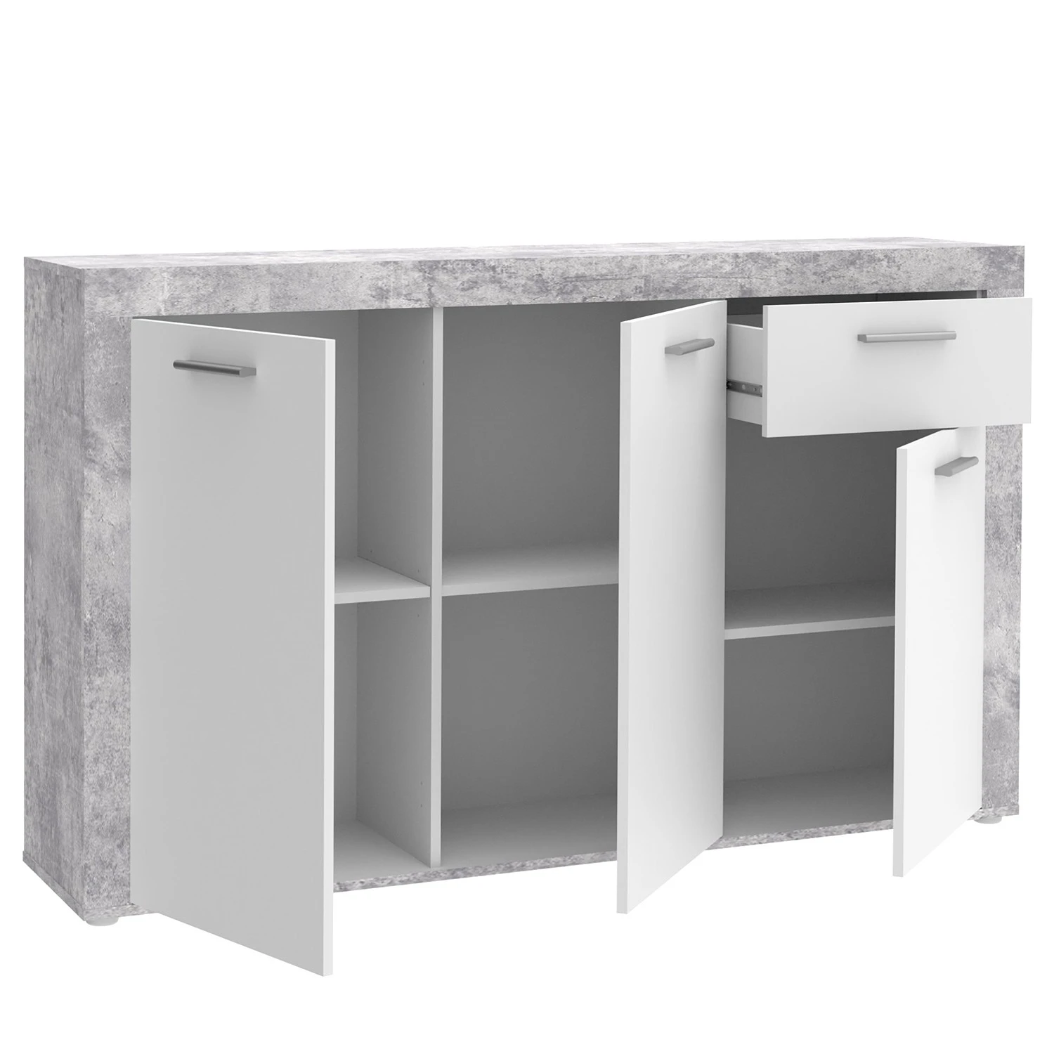 Loftscape Sideboard Ballito II - Weiß / Beton Dekor 6 Loftscape Sideboard Ballito II - Weiß / Beton Dekor – Bild 6