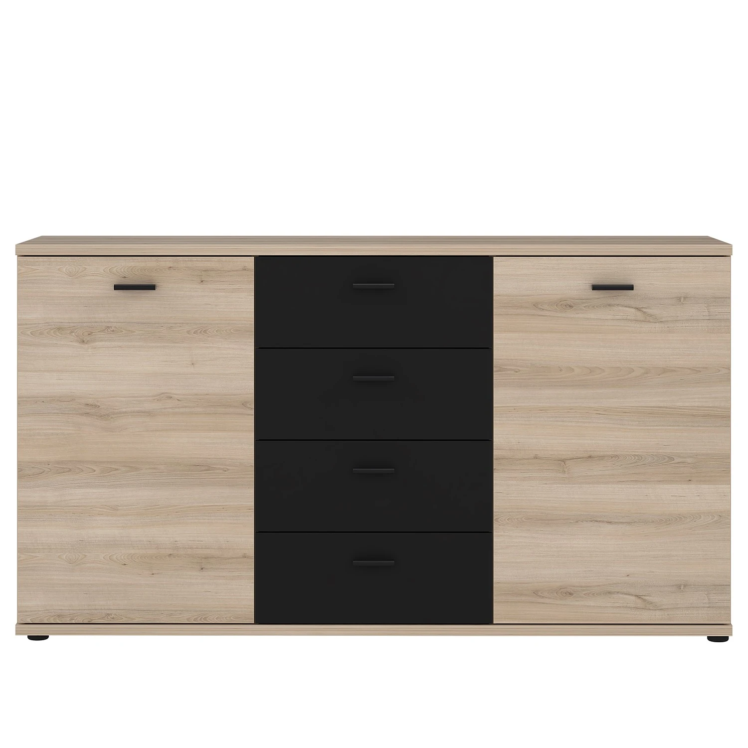 Loftscape Sideboard Piemont I - Schwarz / Eiche Bianco Dekor 3 Loftscape Sideboard Piemont I - Schwarz / Eiche Bianco Dekor – Bild 3