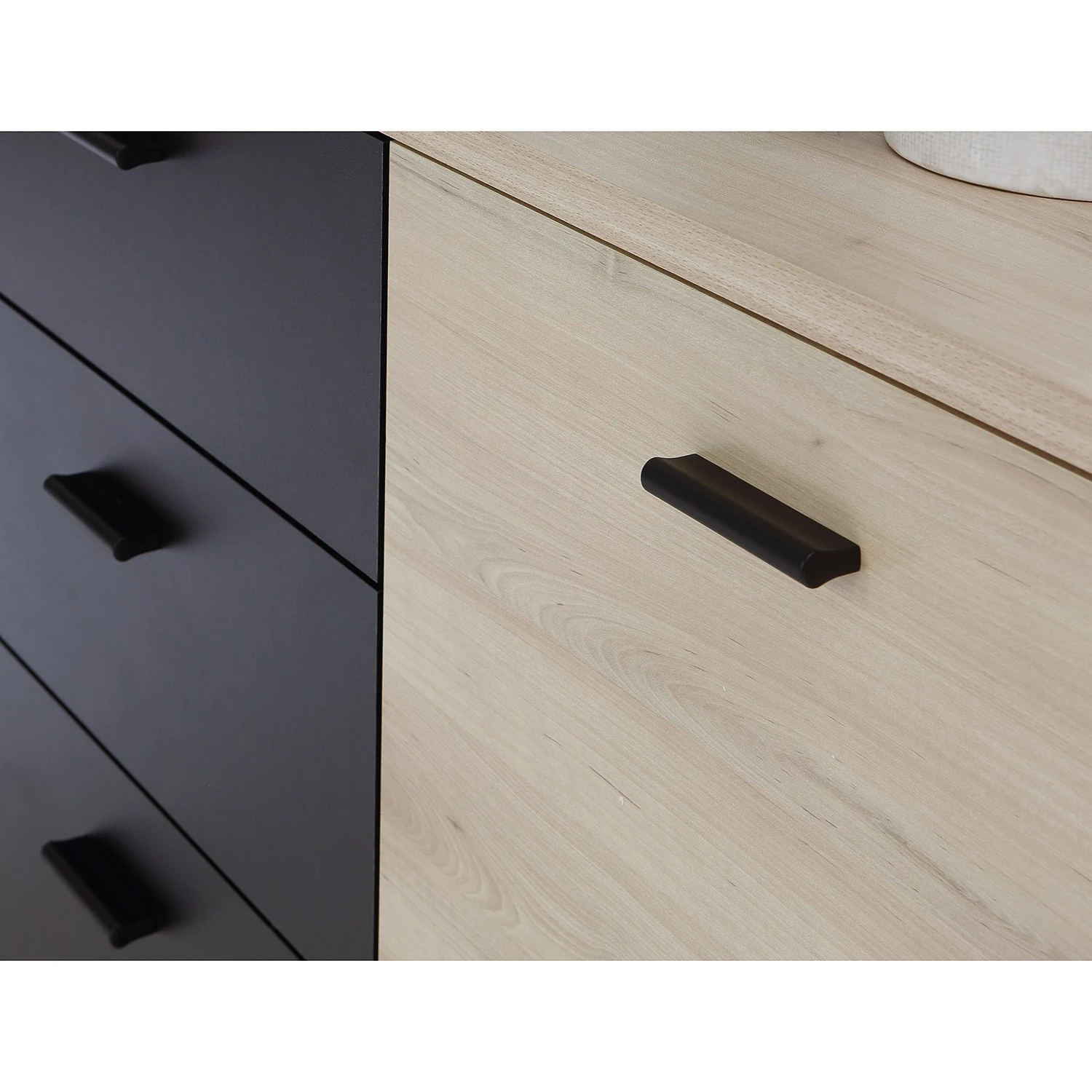 Loftscape Sideboard Piemont I - Schwarz / Eiche Bianco Dekor 6 Loftscape Sideboard Piemont I - Schwarz / Eiche Bianco Dekor – Bild 6