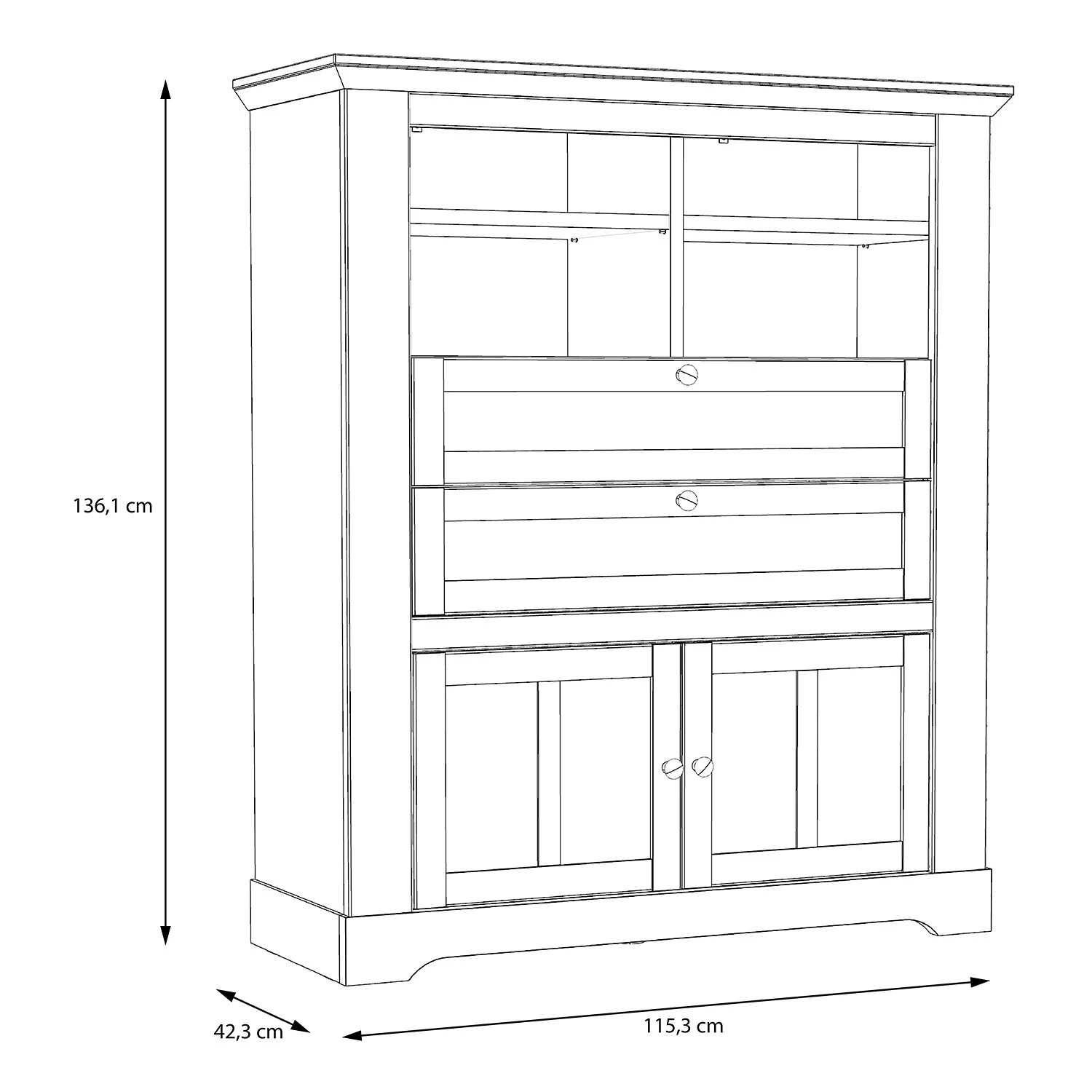Ridgevalley Highboard Sandvik I - Eiche Weiß Dekor / Eiche Nelson Dekor 7 Ridgevalley Highboard Sandvik I - Eiche Weiß Dekor / Eiche Nelson Dekor – Bild 7