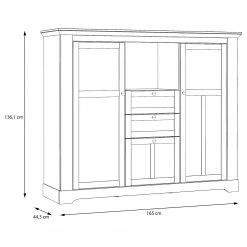 Ridgevalley Highboard Sandvik II - Eiche Weiß Dekor / Eiche Nelson Dekor -Wohnzimmermöbel boutique en ligne 1000342493 220331 500 SKETCH DETAILS P000000001000342493 sketch