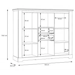 Ridgevalley Highboard Sandvik II - Eiche Weiß Dekor / Eiche Nelson Dekor -Wohnzimmermöbel boutique en ligne 1000342493 220331 501 SKETCH DETAILS P000000001000342493 sketch