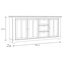 Ridgevalley Sideboard Sandvik II - Eiche Weiß Dekor / Eiche Nelson Dekor -Wohnzimmermöbel boutique en ligne 1000342497 220331 500 SKETCH DETAILS P000000001000342497 sketch
