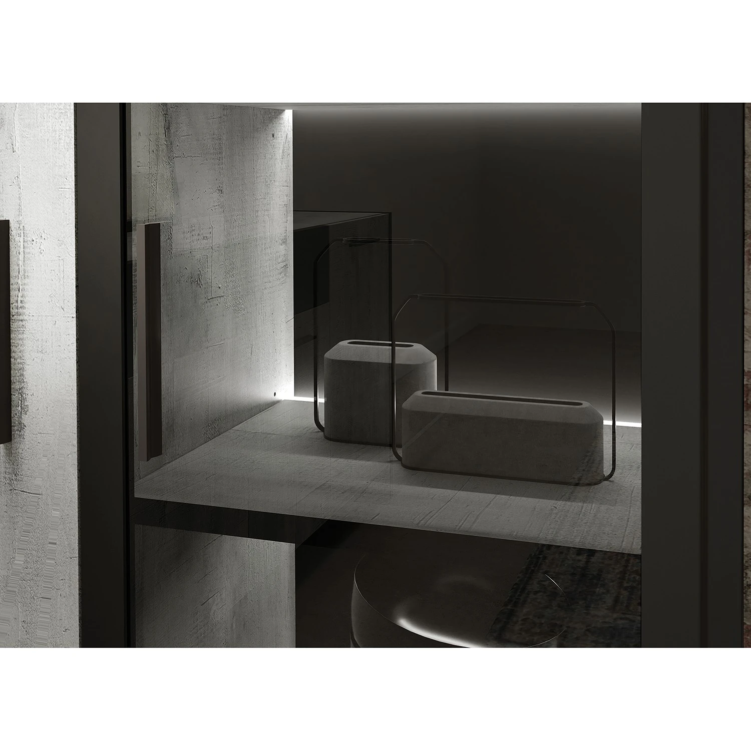 Loftscape Wohnwand Sahil (3-teilig) - Eiche Sorrento Grau Dekor / Schwarz 10 Loftscape Wohnwand Sahil (3-teilig) - Eiche Sorrento Grau Dekor / Schwarz – Bild 10