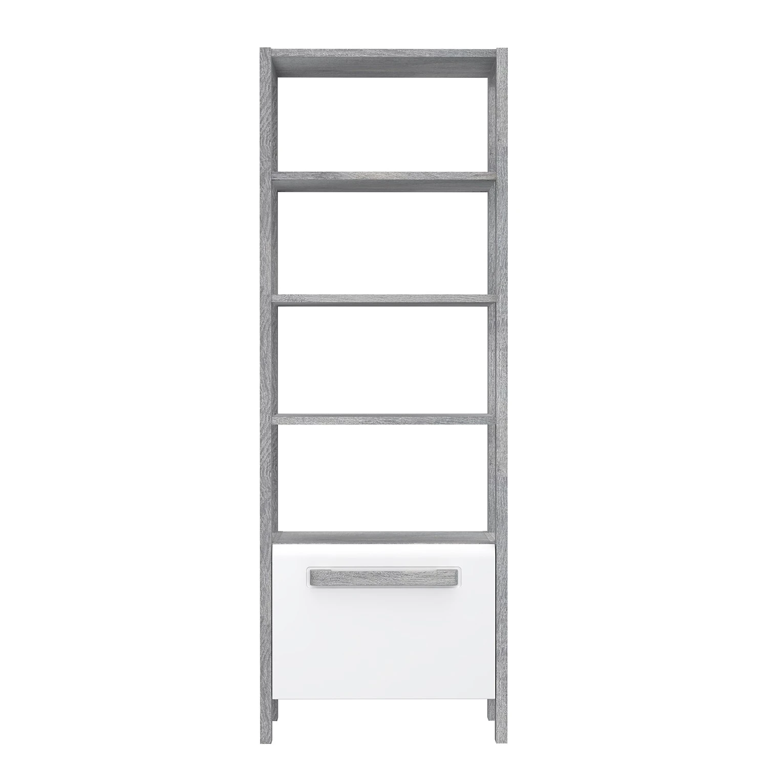 Loftscape Regal Toscana - Hochglanz Weiß / Eiche Grau Dekor 3 Loftscape Regal Toscana - Hochglanz Weiß / Eiche Grau Dekor – Bild 3