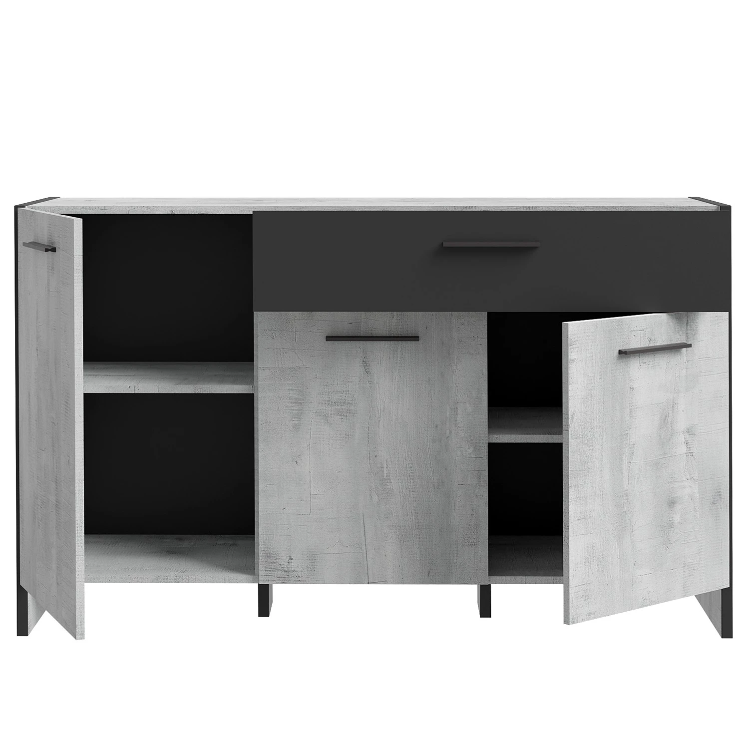 Loftscape Sideboard Sahil - Eiche Sorrento Grau Dekor / Schwarz 6 Loftscape Sideboard Sahil - Eiche Sorrento Grau Dekor / Schwarz – Bild 6