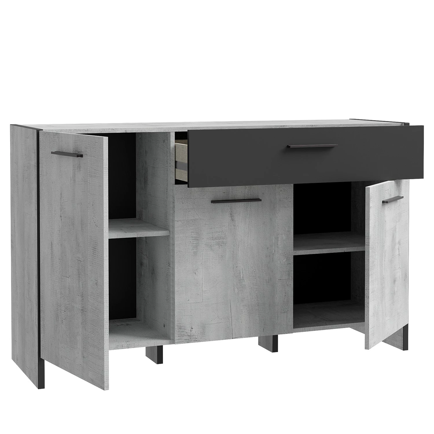 Loftscape Sideboard Sahil - Eiche Sorrento Grau Dekor / Schwarz 7 Loftscape Sideboard Sahil - Eiche Sorrento Grau Dekor / Schwarz – Bild 7