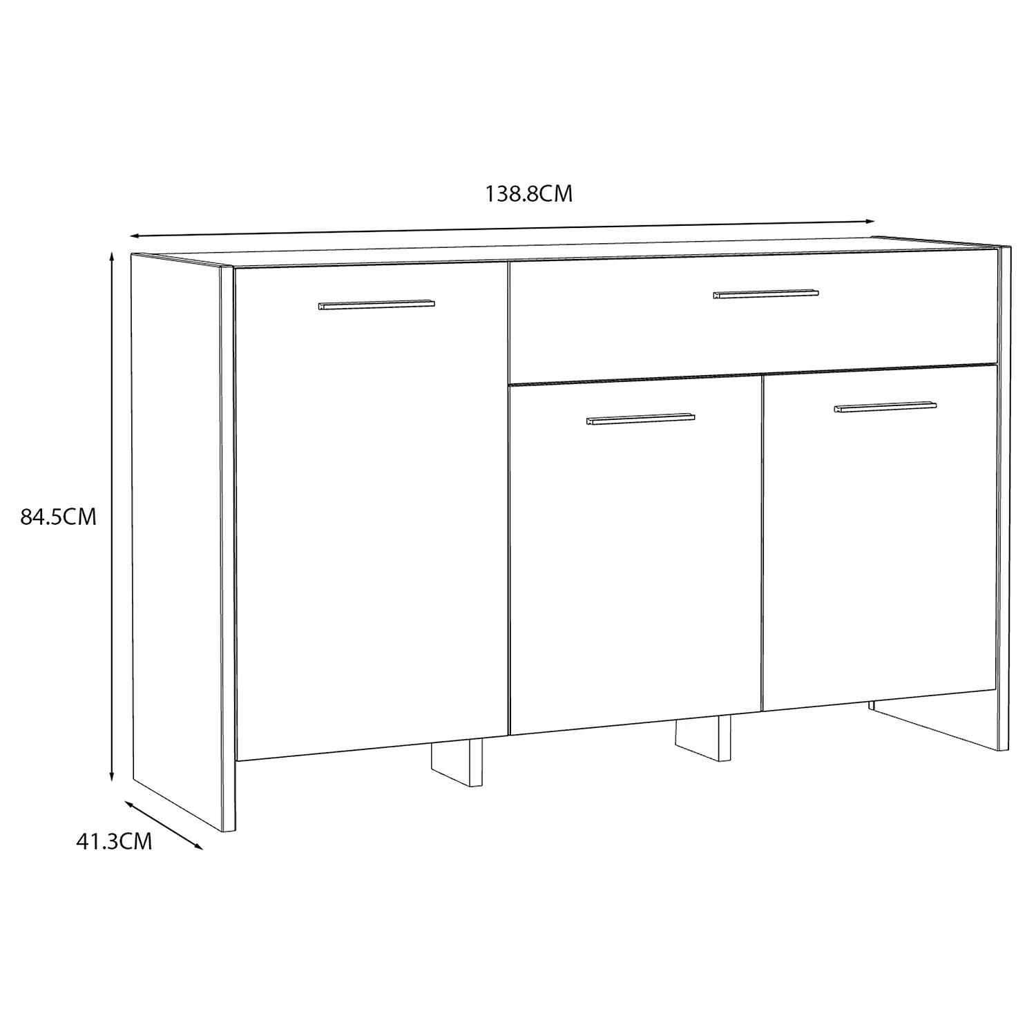 Loftscape Sideboard Sahil - Eiche Sorrento Grau Dekor / Schwarz 9 Loftscape Sideboard Sahil - Eiche Sorrento Grau Dekor / Schwarz – Bild 9