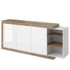 Loftscape Sideboard Shipley I - Hochglanz Weiß / Eiche Dekor