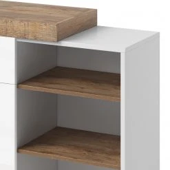 Loftscape Sideboard Shipley I - Hochglanz Weiß / Eiche Dekor -Wohnzimmermöbel boutique en ligne 1000342827 220412 050 DETAILS P000000001000342827