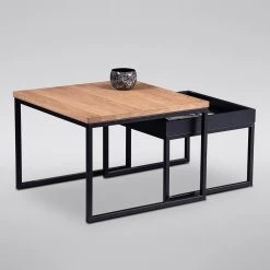 Red Living Couchtisch Savate II - Wildeiche massiv / Metall - Wildeiche / Schwarz -Wohnzimmermöbel boutique en ligne 1000343564 220401 045 DETAILS P000000001000343564