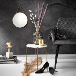 Butlers Beistelltisch MARBLE - Marmor / Eisen - Weiß 6 Butlers Beistelltisch MARBLE - Marmor / Eisen - Weiß -Wohnzimmermöbel boutique en ligne 1000343987 220406 021 MOOD DETAILS P000000001000343987 mood