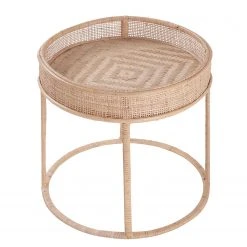 Butlers Beistelltisch BOHO LOUNGE - Rattan / Eisen - Natur